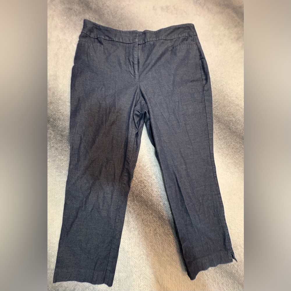 Ann Taylor Factory Dark Indigo‎ Denim Style Capri Pants Trousers 6 (A4)